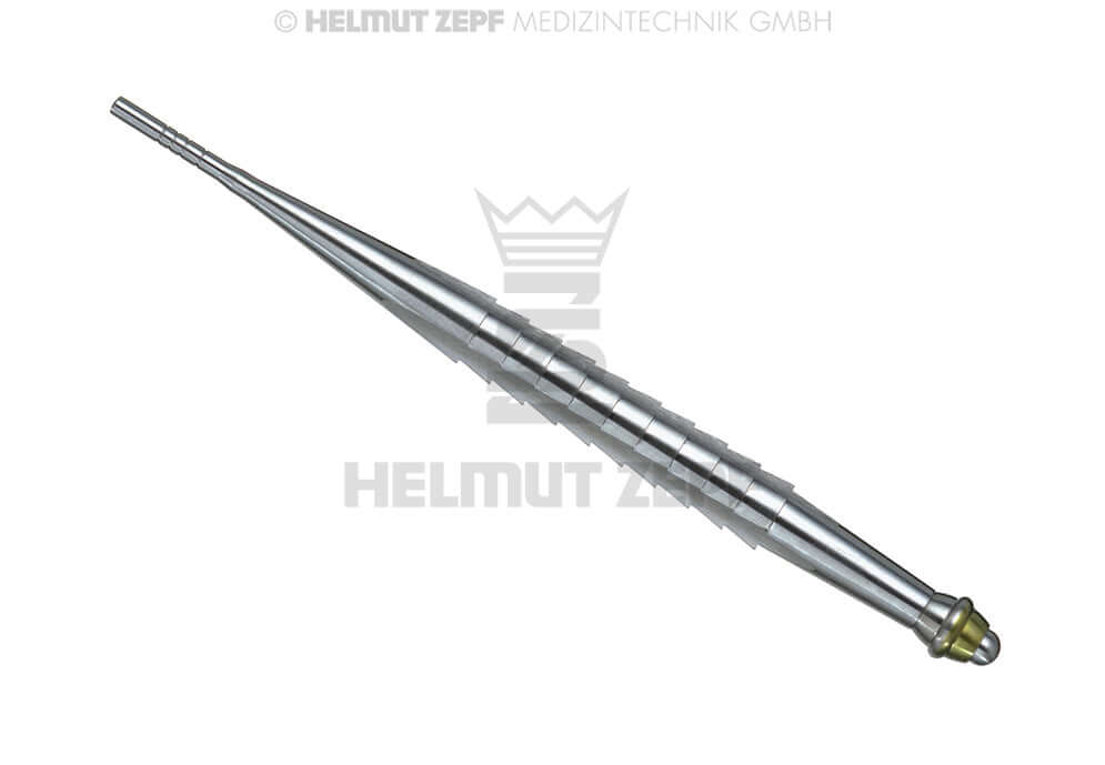 Dental Osteotome Convex Straight Ø2.8/3.3 Helmut Zepf 47.944.33 for Implants Ø3.3/3.8 Colorless/Yellow Marking