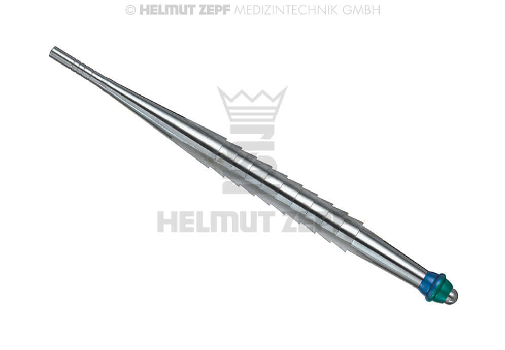 Dental Osteotome Convex Straight Ø 3.9/4.3 Blue/Green Mark for Implants Ø 5.0/6.0 Helmut Zepf 47.944.43