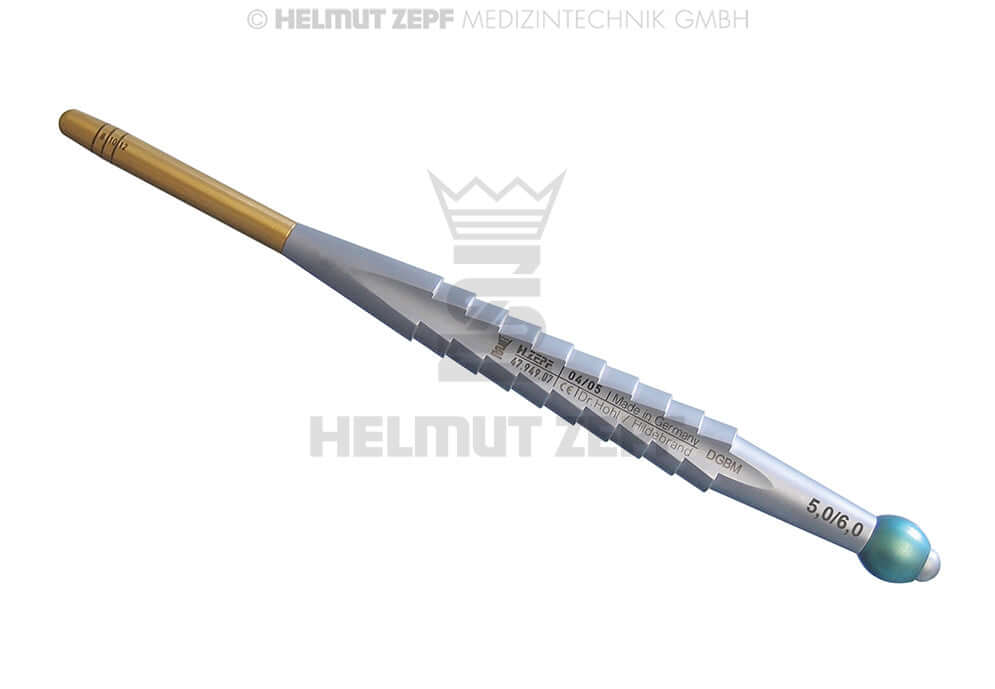 Dental Osteotome Straight Conical Ø 5.0/6.0 Graduation 8/10/12 Green Helmut Zepf 47.949.07