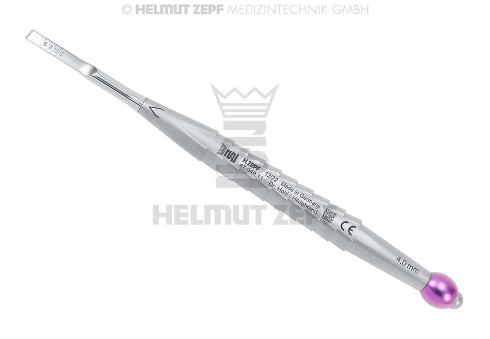 Osteotome Instrument 4mm Red Tapering Chisel by Helmut Zepf No.47.949.11 for Bone Splitting Procedures