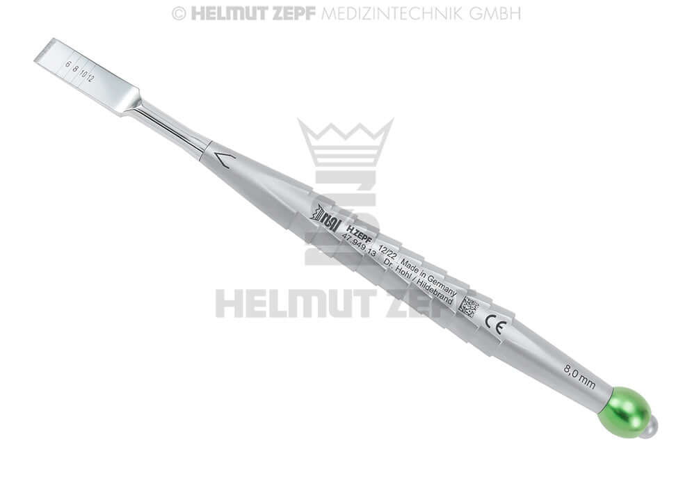 Osteotome Instrument Tapering Chisel 8mm Green by Helmut Zepf No.47.949.13 for Bone Splitting Surgery
