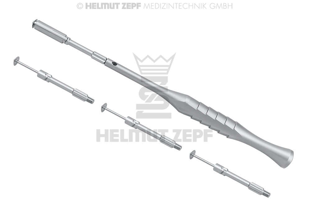 ZEPF Bone Scraper II Straight Ø6 with 3 Spare Blades, ZEPF-Design by Helmut Zepf No. 47.957.20