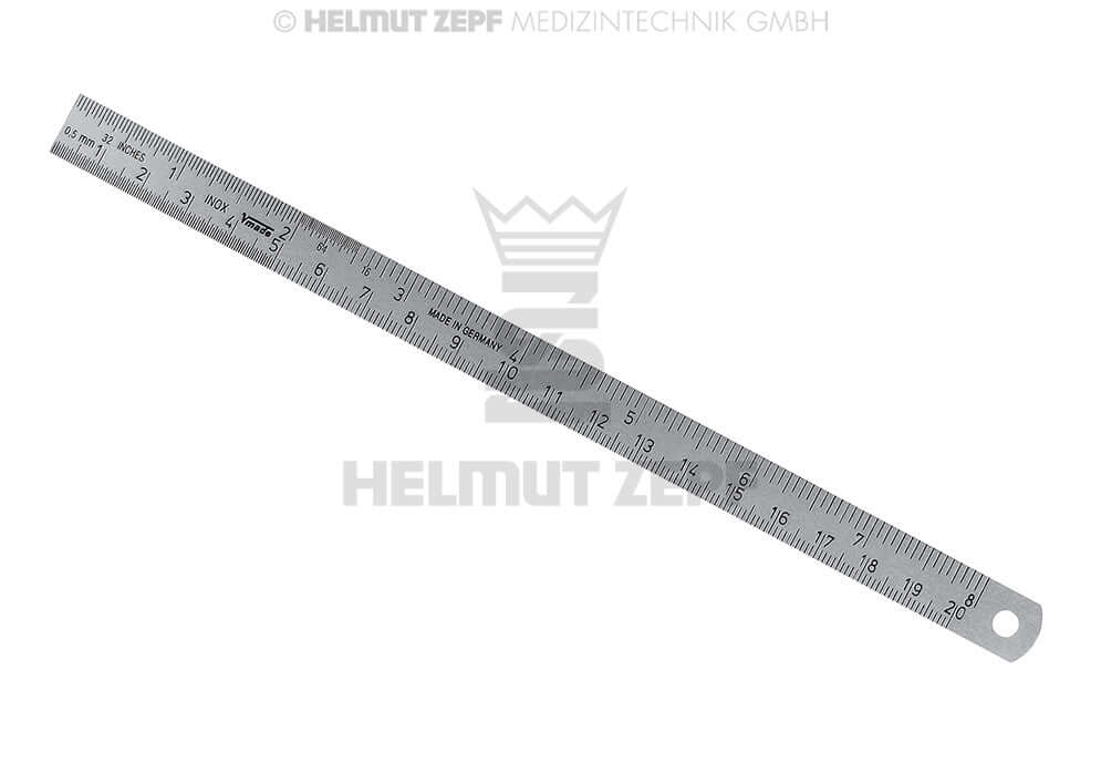 Helmut Zepf 20cm Metal Dental Ruler No.48.666.20 for Comparison Measurement - Stainless Steel Precision Measuring Tool