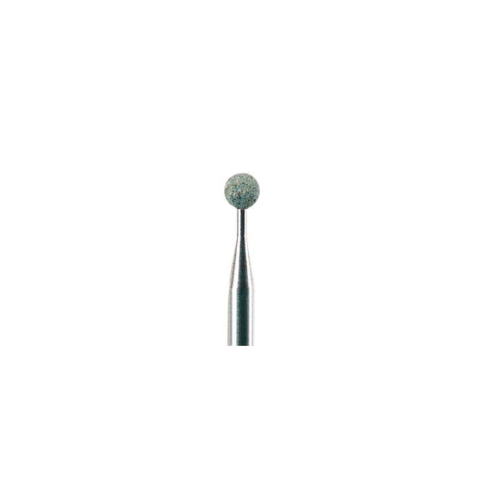 601 030 RA green medium grit dental abrasive ball-shaped bur for crown, bridge, and veneer applications