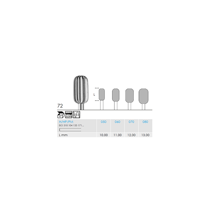 Busch 72 070 HP CUTTER CYL STEEL - (Pack of 6) Bur Made in Germany