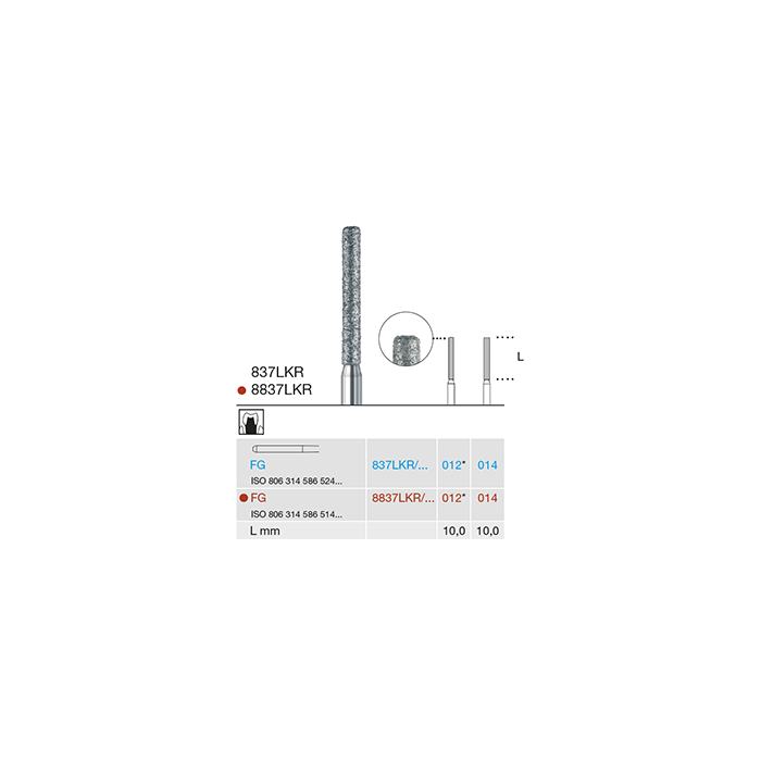 Busch 8837LKR 012 FG DIAMOND FINE - (Pack of 2) Bur Made in Germany