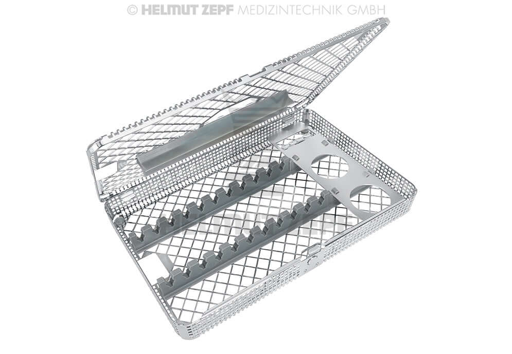 Helmut Zepf Dental Cassettes 85.995.00 Washbasket for 11 Instruments, 2 Mixing Cups & 4 Burs – Sterilisation Tray