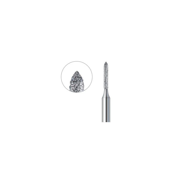 diamond torpedo dental bur medium grit 876 009 FG for crown preparation ISO 806 314 287 524 009 pack of 6