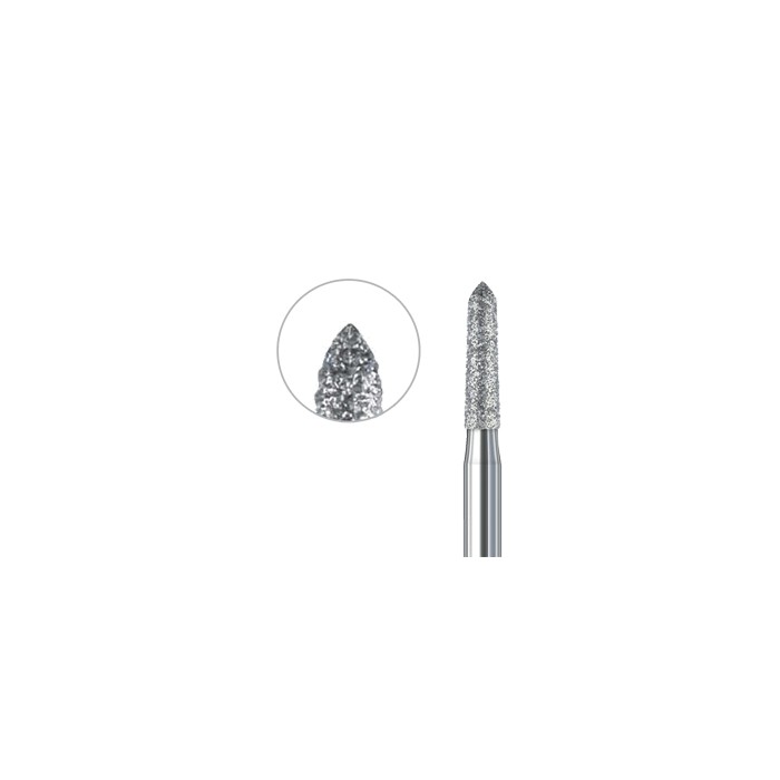 diamond torpedo conical fine grit dental bur 8877K 014 FG for crown preparation red ring pack of 2