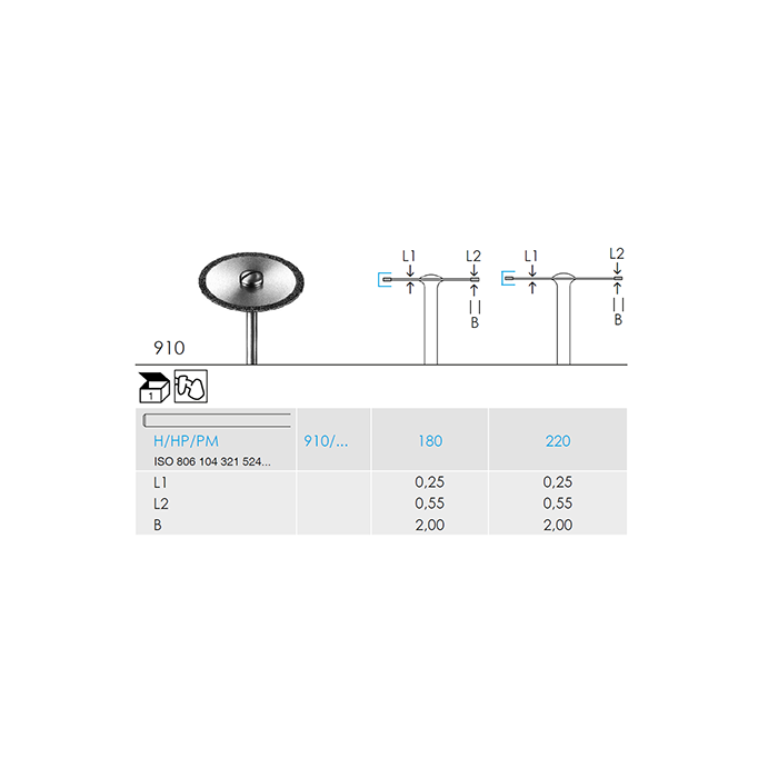 Busch 910 180 HP DIAMOND - (Pack of 1) Bur Made in Germany