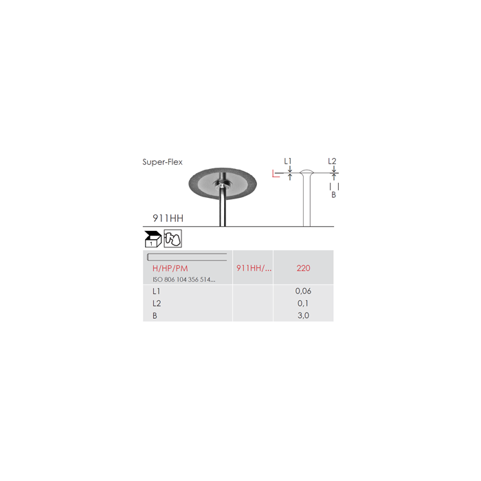 Busch 911HH 220 HP DIAMOND - (Pack of 1) Bur Made in Germany