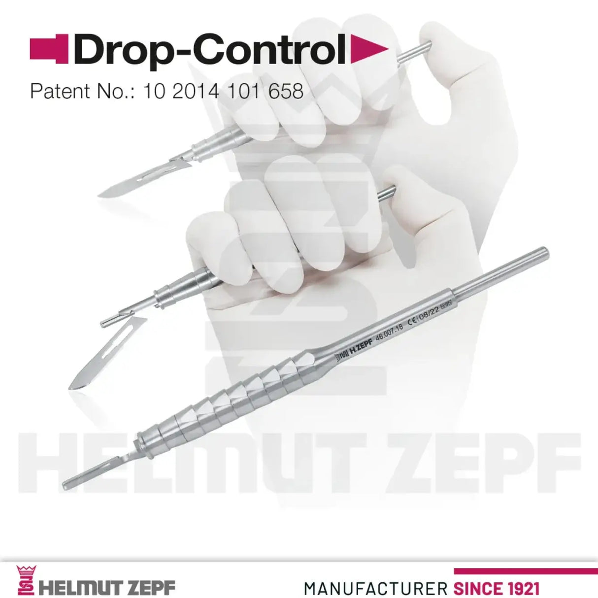 Helmut Zepf 46.007.18 ZEPF Drop-Control Scalpel Blade Holder Dental Instrument Made in Germany