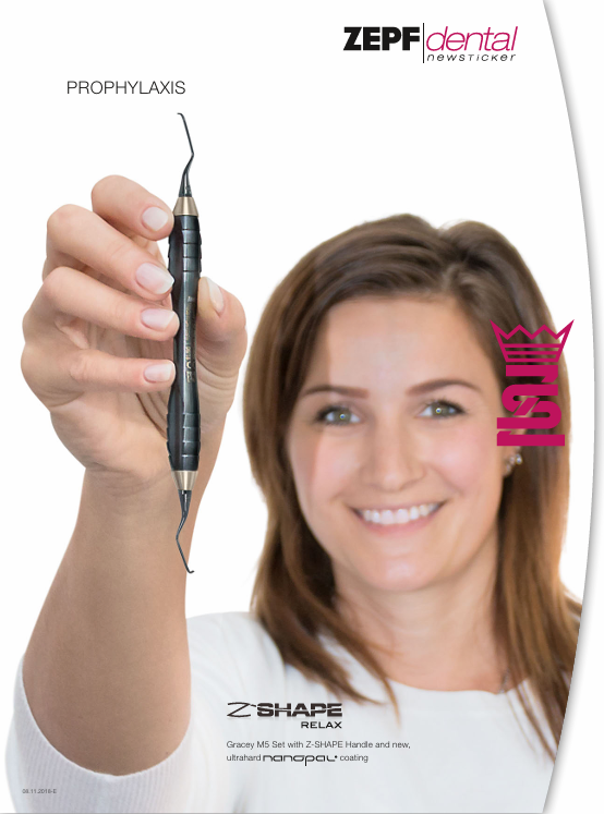Helmut Zepf Hygiene Catalog - Prophylaxis Z-Shape Relax Gracey MS Set with Nano-Pu Coating Dental Instruments