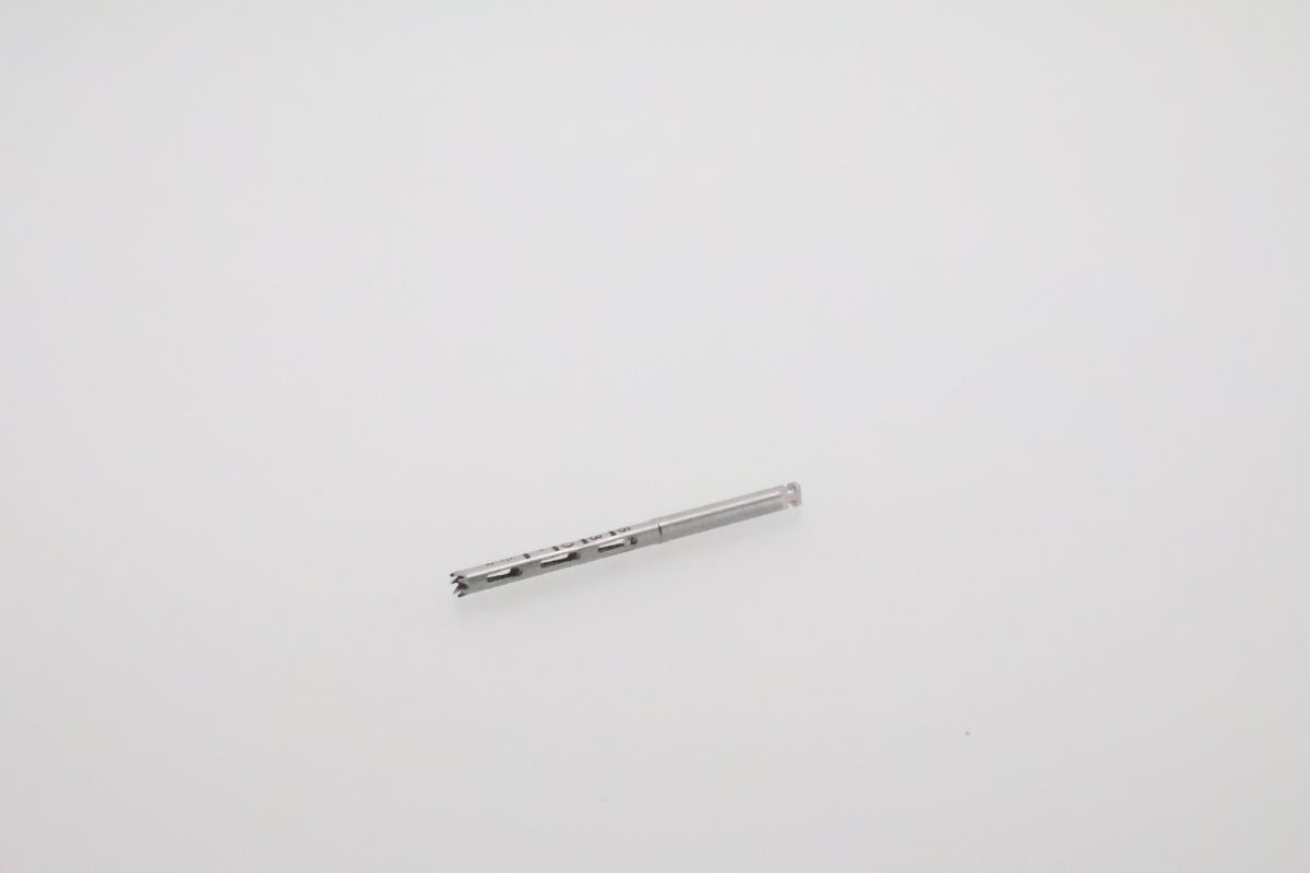 Helmut Zepf 08.910.01 dental trephine 1.7 mm - angled side view, actual product photo