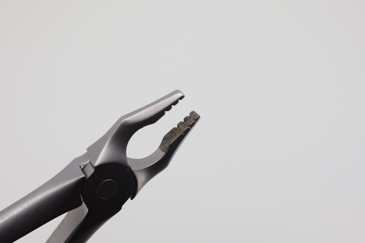 Helmut Zepf 12.234.08ZD #34M Modified upper incisor and canine extraction forceps - serrated beak close-up