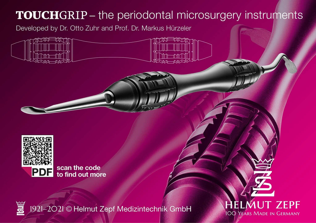 Dental Plugger TOUCHGRIP Gap Plugger Distal Angle by Dr. Hürzeler & Dr. Zuhr – Helmut Zepf Periodontal Microsurgery Instrument