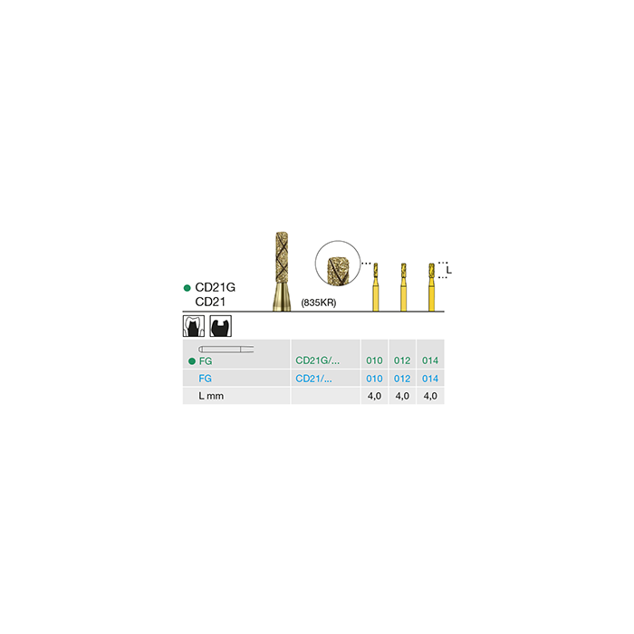 Busch CD 21G 014 FG COOL-DIAMANT COARSE - (Pack of 6) Bur Made in Germany