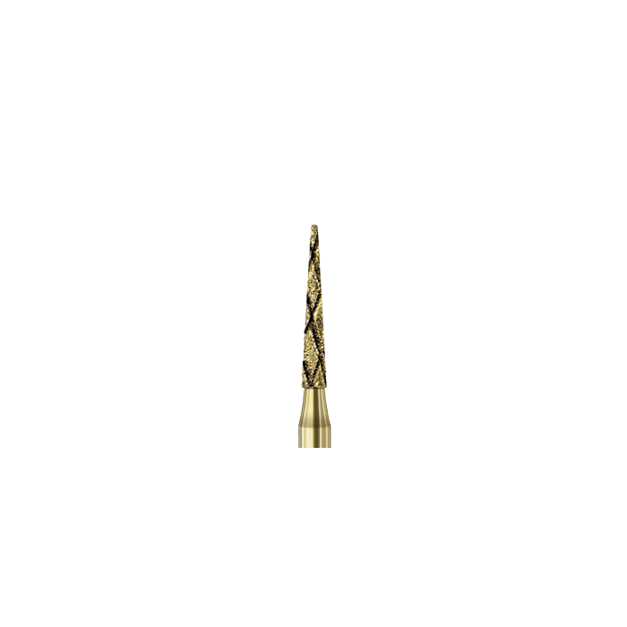 Pointed coarse diamond dental bur crown preparation Cool Diamant CD 54G 014 FG green ring made in Germany