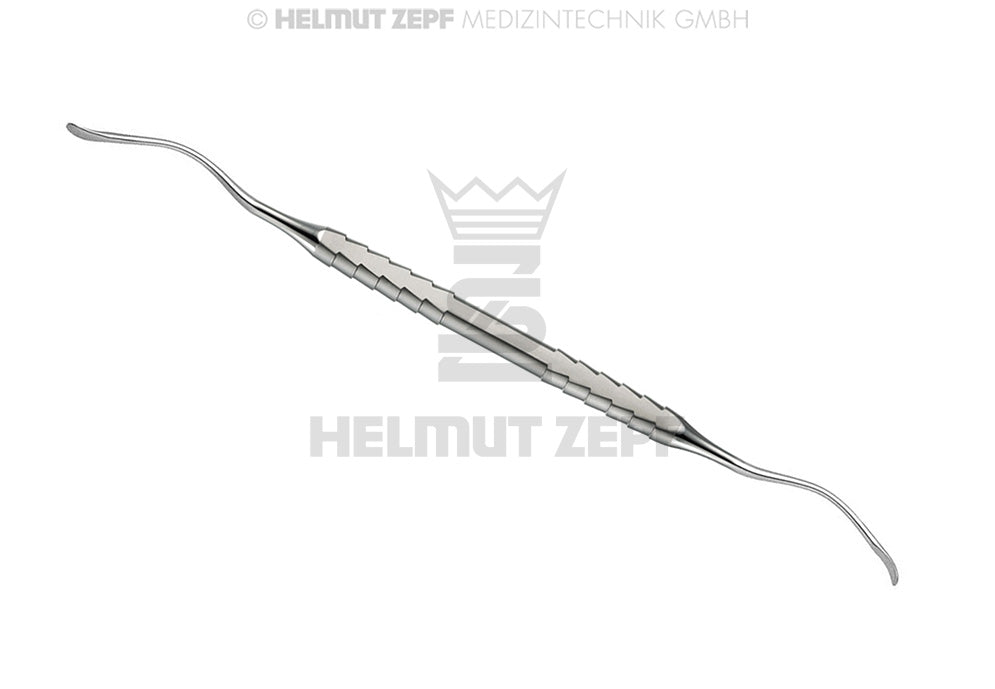 Sinus Curette - Double-Ended, 3.5 / 3.5 mm, Blunt, ZEPF-Line Handle, Sandblasted | Helmut Zepf No. 41.846.60