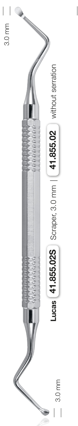 Helmut Zepf 41.855.02 Lucas Curette 3.0 mm Double-Ended Non-Serrated