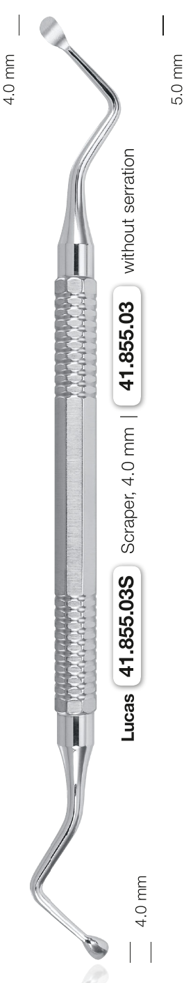 Helmut Zepf 41.855.03S Lucas Curette 4.0 mm Double-Ended with Serration