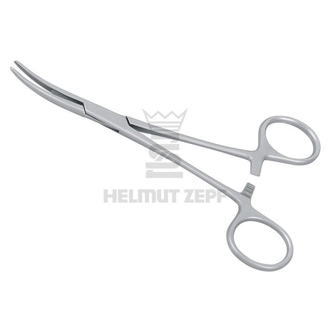 Kelly Hemostatic Forceps curved stainless steel vessel clamping instrument for oral surgery by Helmut Zepf