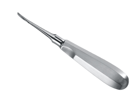 Dental Elevator surgical instrument with curved tip for atraumatic tooth extractions