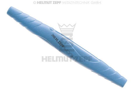 The Helmut Zepf bIONIK Handle in blue, featuring ergonomic grip design for dental instruments