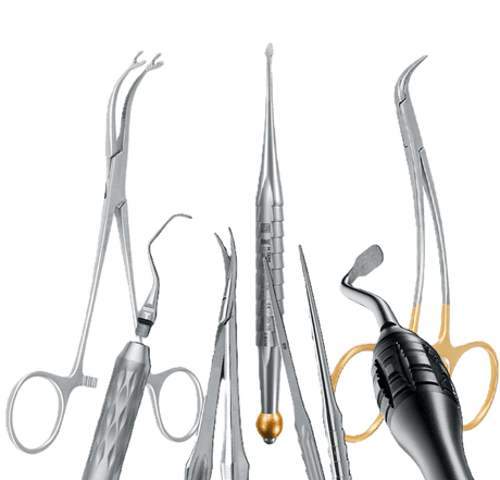 A complete set of Dental Extraction Tools including forceps, elevators, and scissors for precise tooth removal procedures