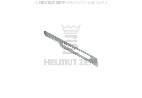 Scalpel blade sizes for dentistry: Helmut Zepf #15 scalpel blade, the standard intraoral blade compared with #15C, #12 and #11