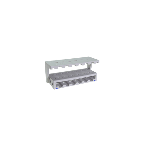 Busch Steri-Safe Wave silicone dental bur block in blue, holding RA and FG shank burs with a locking safety bracket for sterilization