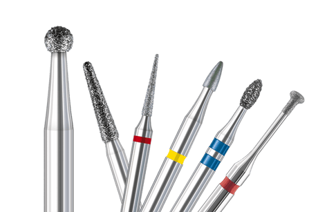 Assorted diamond dental burs - learn how to sterilize dental burs to protect coating and extend lifespan