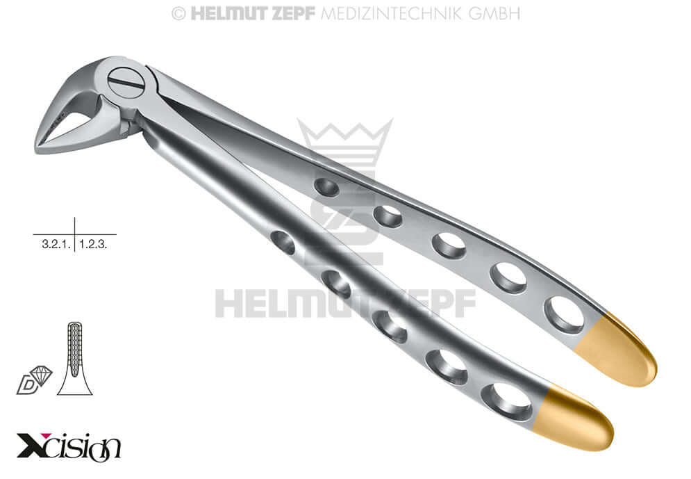 Dental Extraction Forceps Xcision-Line® Serrated by Helmut Zepf