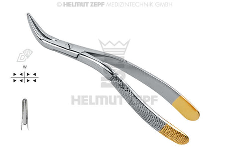 Helmut Zepf root splinter extraction forcep with curved fine-tip and gold-plated grip for atraumatic fragment removal