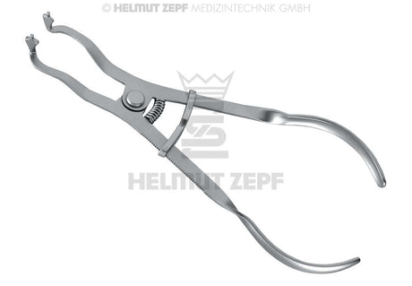 Rubber Dam Forcep by Helmut Zepf for precise clamp placement in restorative and endodontic dentistry