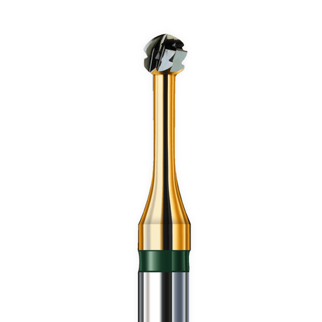 RA Burs - Close-up of a latch-type contra-angle dental bur for excavation and finishing.