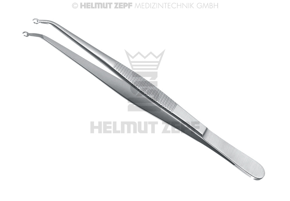Precision Suture Forcep with curved tip for surgical tissue manipulation and wound closure by Helmut Zepf