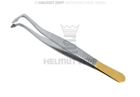 Universal Dental Tweezers with gold handle and angled tip for precise material handling in dental procedures