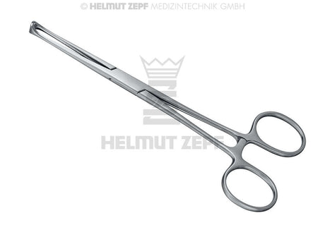 Allis Tissue Forcep with ratcheted locking mechanism and interlocking teeth for secure soft tissue grip during surgery