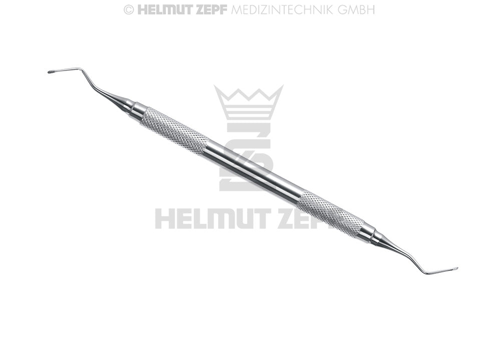 Helmut Zepf double-ended Periodontal File for precision scaling and root planing, stainless steel dental instrument