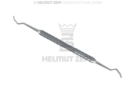 Helmut Zepf Curette Style Bone Scraper – Double-Ended Stainless Steel Autogenous Bone Harvester for Implantology