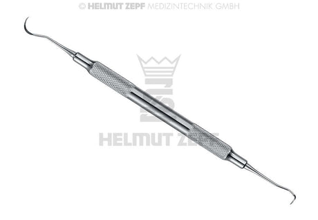 Classic Hygiene Instruments by Helmut Zepf – double-ended dental scaler with hollow stainless steel handle for precision hygiene