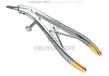 Helmut Zepf telecrown grip pliers with gold-tipped handles for precise crown and bridge dental procedures