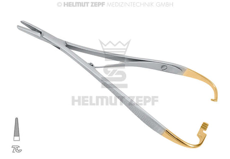 Helmut Zepf Mathieu Needle Holder with gold-tipped jaws for precise suturing – German surgical instrument