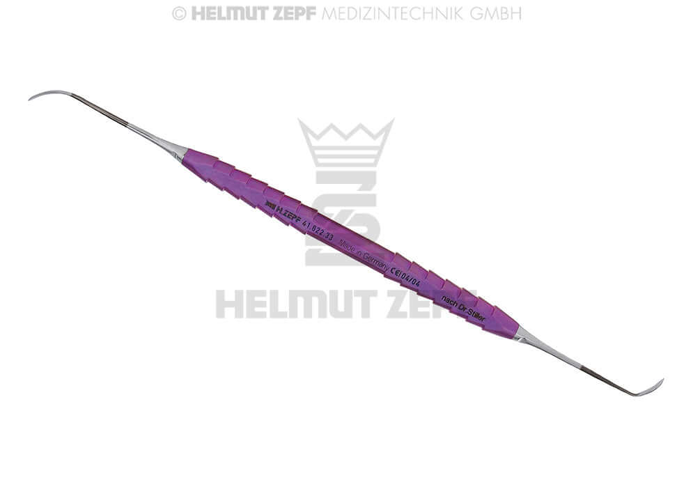 Helmut Zepf stiller sinus elevator double-ended dental instrument with purple handle for lateral sinus lift procedures