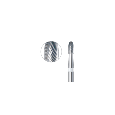 Busch Filling Bur carbide egg-shaped bur with spiral flutes for precise cavity prep and restorations
