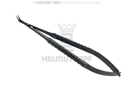 Micro-Spring Castroviejo Scissors by Helmut Zepf with angled tips for precise microsurgical periodontal procedures