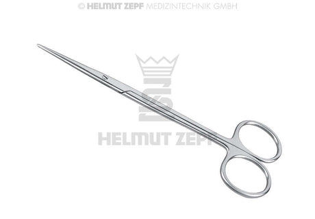 Dental dissecting scissors by Helmut Zepf – straight fine-tip surgical stainless steel instrument for oral surgery and periodontics