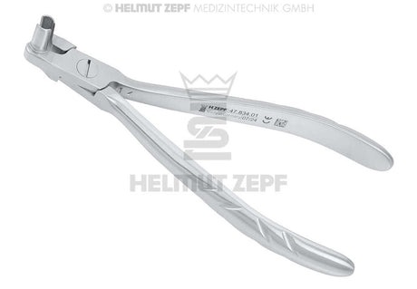 Helmut Zepf implant explantation pliers for precise surgical removal of dental implants, stainless steel