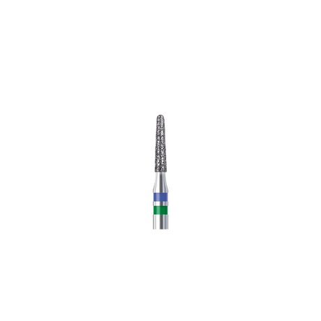 Coarse Diamonds green ring dental bur for crown and bridge preparation and enamel reduction.